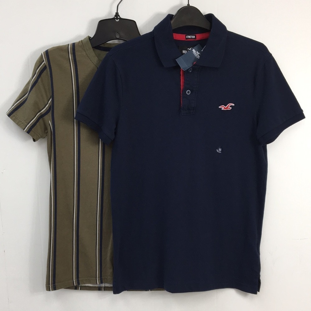 Hollister Mens Short Sleeve Shirt Bundle of 2 Size XS EXCELLENT Condition